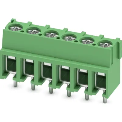 PCB terminal, 6 pole, pitch 5 mm, AWG 20-10, 32 A, screw connection, green, 1935815 - 1