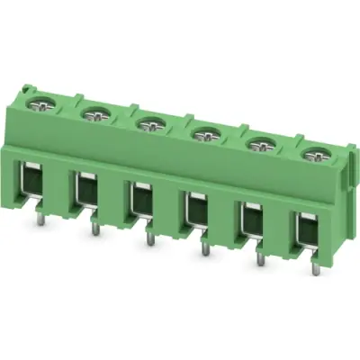 PCB terminal, 6 pole, pitch 7.5 mm, AWG 20-10, 32 A, screw connection, green, 1988147 - 1