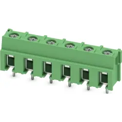PCB terminal, 6 pole, pitch 7.5 mm, AWG 20-10, 32 A, screw connection, green, 1988147