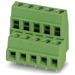PCB terminal, 10 pole, pitch 5.08 mm, AWG 26-16, 13.5 A, screw connection, green, 1726176