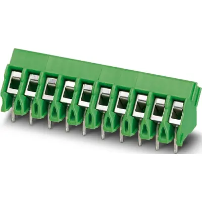 PCB terminal, 3 pole, pitch 5 mm, AWG 26-14, 17.5 A, screw connection, green, 1988817 - 1