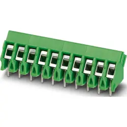 PCB terminal, 3 pole, pitch 5 mm, AWG 26-14, 17.5 A, screw connection, green, 1988817