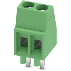 PCB terminal, 2 pole, pitch 2.54 mm, AWG 26-20, 6 A, screw connection, green, 1725656