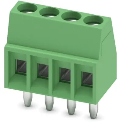 PCB terminal, 4 pole, pitch 2.54 mm, AWG 26-20, 6 A, screw connection, green, 1725672 - 1