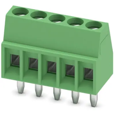 PCB terminal, 5 pole, pitch 2.54 mm, AWG 26-20, 6 A, screw connection, green, 1725685 - 1
