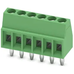 PCB terminal, 6 pole, pitch 2.54 mm, AWG 26-20, 6 A, screw connection, green, 1725698
