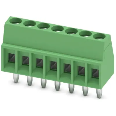 PCB terminal, 7 pole, pitch 2.54 mm, AWG 26-20, 6 A, screw connection, green, 1725708 - 1