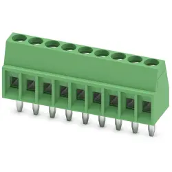 PCB terminal, 9 pole, pitch 2.54 mm, AWG 26-20, 6 A, screw connection, green, 1725724