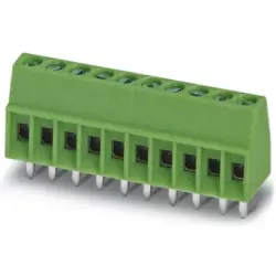 PCB terminal, 11 pole, pitch 2.54 mm, AWG 26-20, 6 A, screw connection, green, 1725740