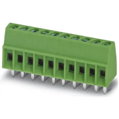 PCB terminal, 12 pole, pitch 2.54 mm, AWG 26-20, 6 A, screw connection, green, 1725753 - 1