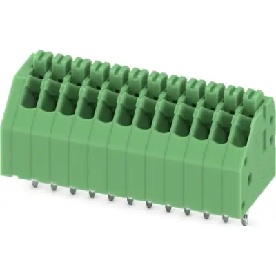 PCB terminal, 12 pole, pitch 2.5 mm, AWG 24-20, 2 A, push-in, green, 1989845 - 1