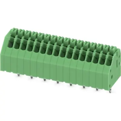 PCB terminal, 16 pole, pitch 2.5 mm, AWG 24-20, 2 A, push-in, green, 1990148 - 1