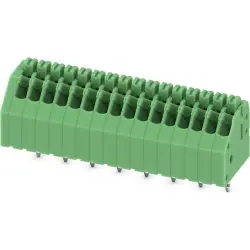 PCB terminal, 16 pole, pitch 2.5 mm, AWG 24-20, 2 A, push-in, green, 1990148
