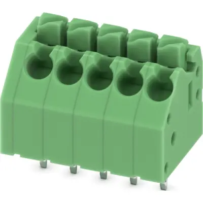 PCB terminal, 5 pole, pitch 3.5 mm, AWG 24-16, 8 A, push-in, green, 1984992 - 1