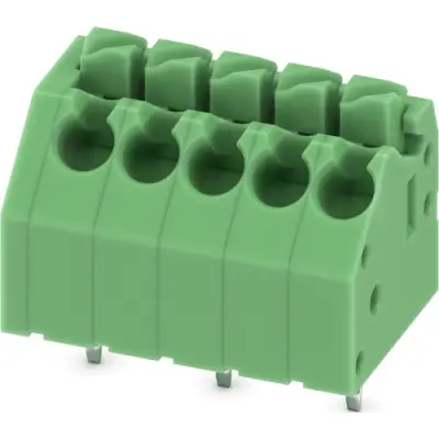 PCB terminal, 5 pole, pitch 3.5 mm, AWG 24-16, 8 A, push-in, green, 1985221 - 1