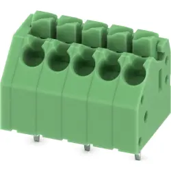PCB terminal, 5 pole, pitch 3.5 mm, AWG 24-16, 8 A, push-in, green, 1985221