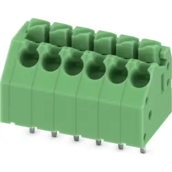 PCB terminal, 6 pole, pitch 3.5 mm, AWG 24-16, 8 A, push-in, green, 1985001
