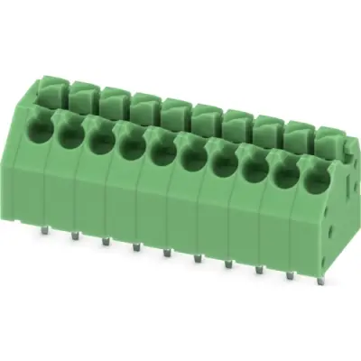 PCB terminal, 10 pole, pitch 3.5 mm, AWG 24-16, 8 A, push-in, green, 1985043 - 1