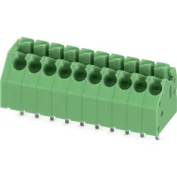 PCB terminal, 10 pole, pitch 3.5 mm, AWG 24-16, 8 A, push-in, green, 1985043