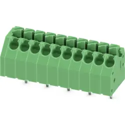 PCB terminal, 10 pole, pitch 3.5 mm, AWG 24-16, 8 A, push-in, green, 1985276