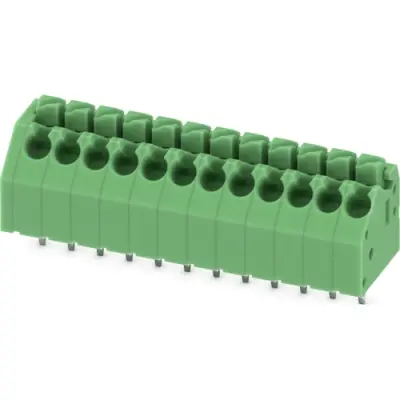 PCB terminal, 12 pole, pitch 3.5 mm, AWG 24-16, 8 A, push-in, green, 1985069 - 1