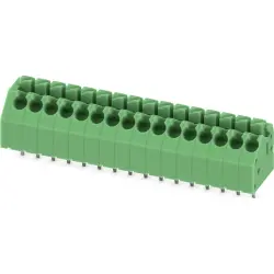 PCB terminal, 16 pole, pitch 3.5 mm, AWG 24-16, 8 A, push-in, green, 1985108