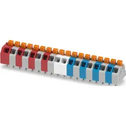 PCB terminal, 18 pole, pitch 3.5 mm, AWG 24-16, 16 A, push-in, multicoloured, 1730389