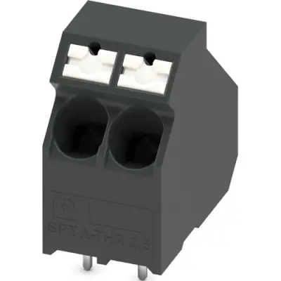 PCB terminal, 2 pole, pitch 5 mm, AWG 24-12, 32 A, push-in, black, 1366004 - 1