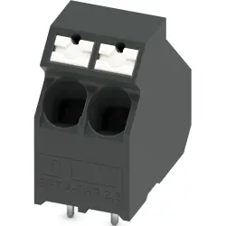 PCB terminal, 2 pole, pitch 5 mm, AWG 24-12, 32 A, push-in, black, 1366004