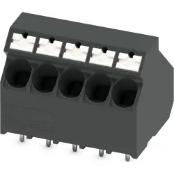 PCB terminal, 5 pole, pitch 5 mm, AWG 24-12, 32 A, push-in, black, 1366007