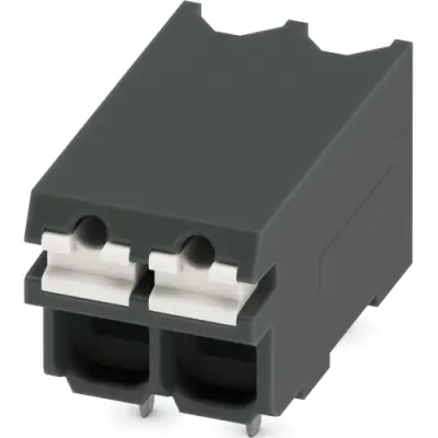 PCB terminal, 2 pole, pitch 3.5 mm, AWG 24-16, 17.5 A, push-in, black, 1823638 - 1