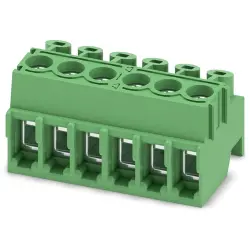 PCB terminal, 6 pole, pitch 3.5 mm, AWG 26-16, 8 A, screw connection, green, 1984358