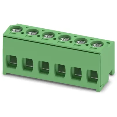 PCB terminal, 6 pole, pitch 5 mm, AWG 26-12, 10 A, screw connection, green, 1755622 - 1
