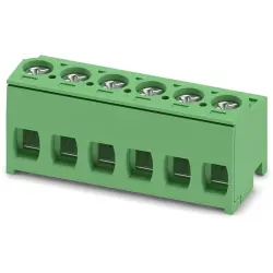 PCB terminal, 6 pole, pitch 5 mm, AWG 26-12, 10 A, screw connection, green, 1755622