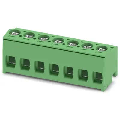 PCB terminal, 7 pole, pitch 5 mm, AWG 26-12, 10 A, screw connection, green, 1755635 - 1