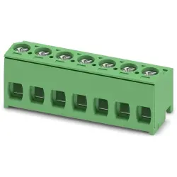 PCB terminal, 7 pole, pitch 5 mm, AWG 26-12, 10 A, screw connection, green, 1755635
