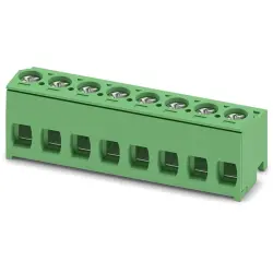 PCB terminal, 8 pole, pitch 5 mm, AWG 26-12, 10 A, screw connection, green, 1755648