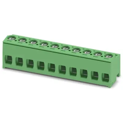 PCB terminal, 10 pole, pitch 5 mm, AWG 26-12, 10 A, screw connection, green, 1755664 - 1