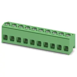 PCB terminal, 10 pole, pitch 5 mm, AWG 26-12, 10 A, screw connection, green, 1755664