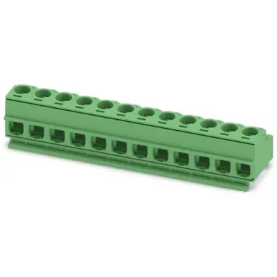 PCB terminal, 12 pole, pitch 5 mm, AWG 26-14, 10 A, screw connection, green, 1755839 - 1