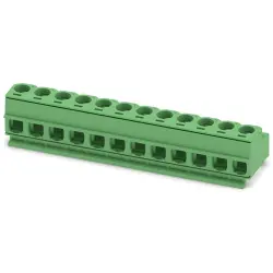 PCB terminal, 12 pole, pitch 5 mm, AWG 26-14, 10 A, screw connection, green, 1755839