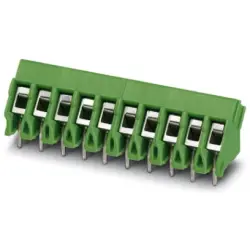 PCB terminal, 4 pole, pitch 5 mm, AWG 26-14, 17.5 A, screw connection, green, 1988820