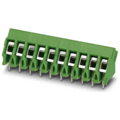 PCB terminal, 5 pole, pitch 5 mm, AWG 26-14, 17.5 A, screw connection, green, 1988833 - 1
