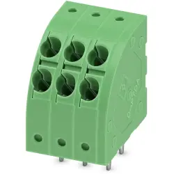 PCB terminal, 3 pole, pitch 3.5 mm, AWG 24-16, 13.5 A, spring-clamp connection, green, 1724925