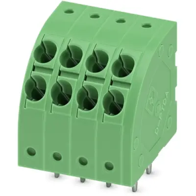 PCB terminal, 4 pole, pitch 3.5 mm, AWG 24-16, 13.5 A, spring-clamp connection, green, 1724938 - 1
