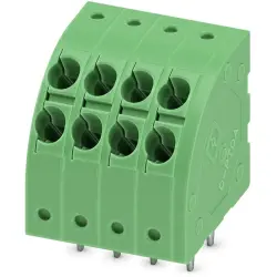 PCB terminal, 4 pole, pitch 3.5 mm, AWG 24-16, 13.5 A, spring-clamp connection, green, 1724938