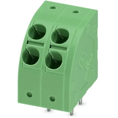 PCB terminal, 2 pole, pitch 5 mm, AWG 24-14, 24 A, spring-clamp connection, green, 1725302 - 1