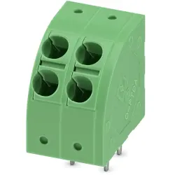 PCB terminal, 2 pole, pitch 5 mm, AWG 24-14, 24 A, spring-clamp connection, green, 1725302