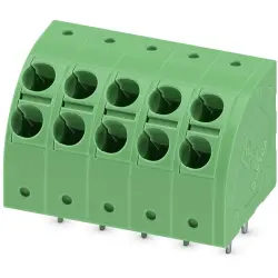 PCB terminal, 5 pole, pitch 5 mm, AWG 24-14, 24 A, spring-clamp connection, green, 1725341