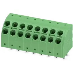 PCB terminal, 8 pole, pitch 5 mm, AWG 24-14, 24 A, spring-clamp connection, green, 1725380